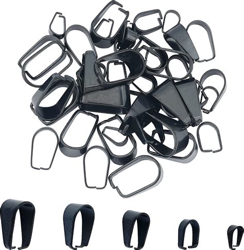 Amazon UNICRAFTALE About 50pcs 5 Sizes Black Pendant Bails