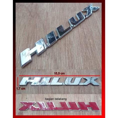 Jual Emblem Logo Mobil Tulisan Toyota Hilux Chrome Kecil Shopee Indonesia