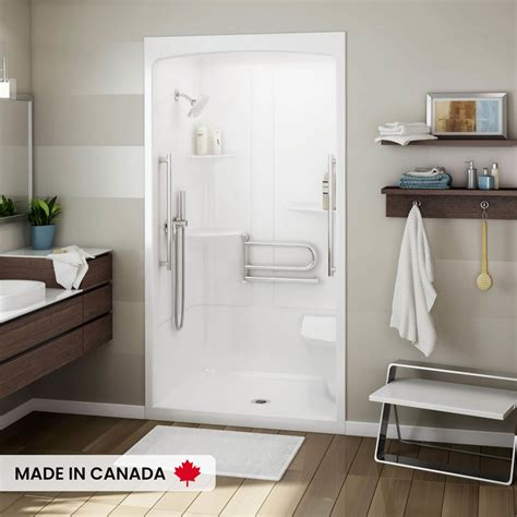 Allia SHR-4834 Acrylic Alcove Center Drain No Seat One-Piece Shower in
