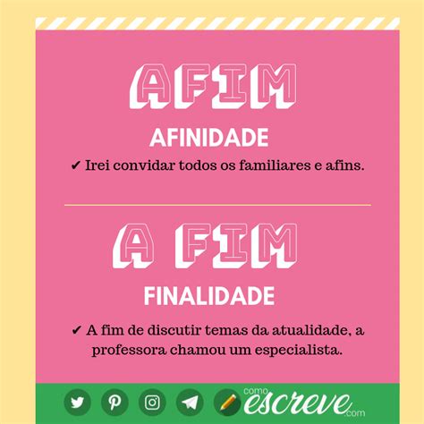 AFIM ou A FIM? | Dicas de portugues, Significado de palavras, Regras ...