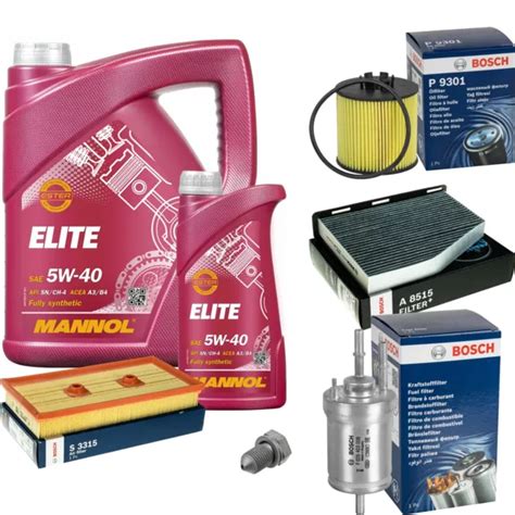 Bosch Inspection Set L Mannol Elite W Pour Vw Golf Plus De Fsi