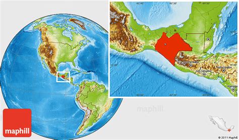 Physical Location Map of Chiapas