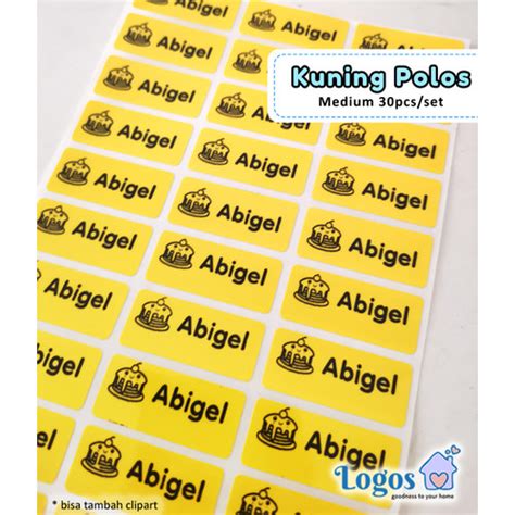 Jual Label Polos MEDIUM Stiker Label Nama Waterproof Colour Name