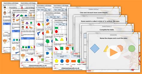 Count Vertices On 2d Shapes Year 2 Properties Of Shape Resource Pack Classroom Secrets