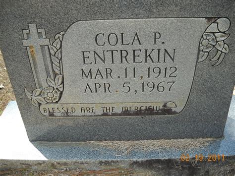 Cola Pierson Entrekin 1912 1967 Find A Grave Memorial