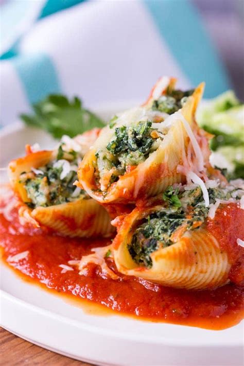 Spinach + Cheese Stuffed Pasta Shells - Simple Healthy Kitchen