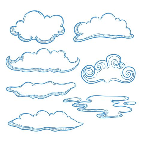 doodle cloud collection on white background 6582268 Vector Art at Vecteezy