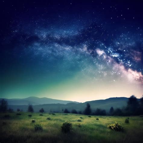 Premium Photo Landscape With Milky Way Galaxy Night Sky Nature Landscapes