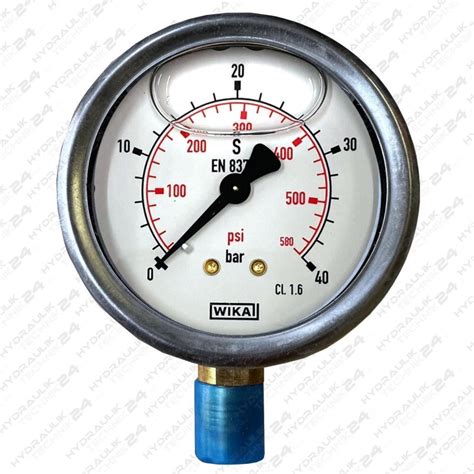 Hydraulik Manometer Mm Glycerin Edelstahl Bis Bar