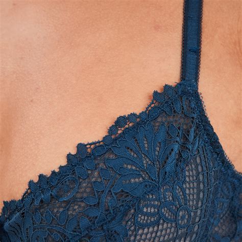 Soutien Gorge Embo Tant Dentelle Bleu Canard Femme La Halle