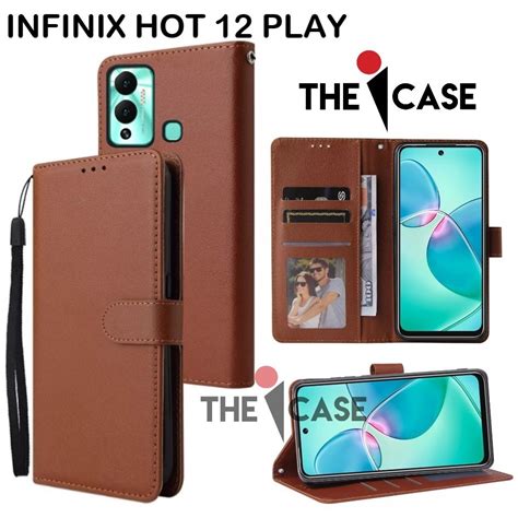 Jual Casing Infinix Hot 12 Play Model Flip Buka Tutup Case Kulit Ada