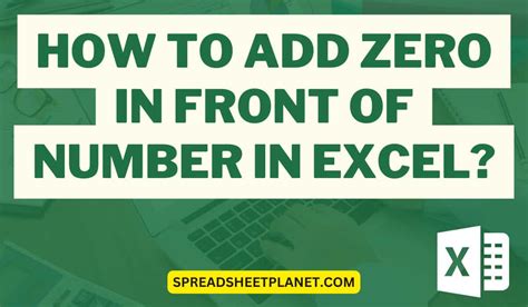 How To Add Zero In Front Of Number In Excel 7 Easy Ways