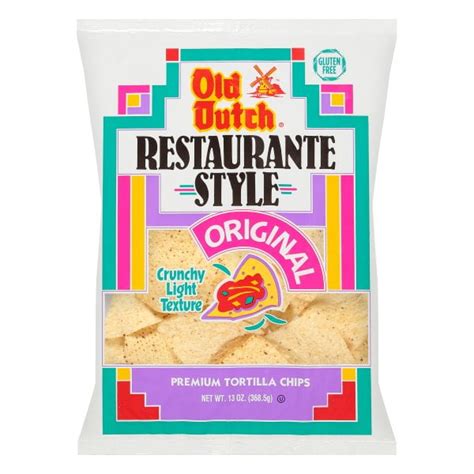 Old Dutch Restaurante Style Original Tortilla Chips 13 Oz Walmart