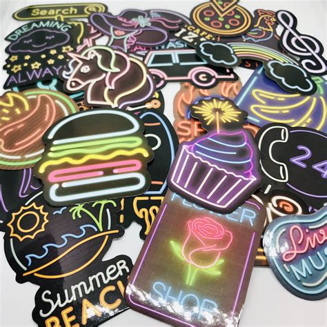 25 NEON Stickers | Etsy