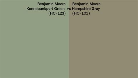 Benjamin Moore Kennebunkport Green Vs Hampshire Gray Side By Side