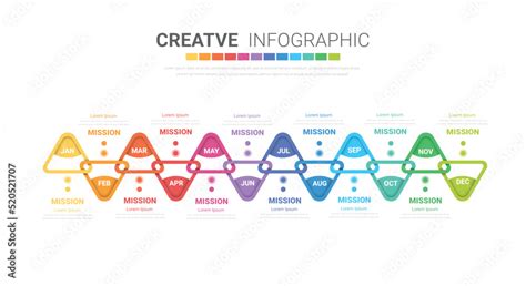 Infographic template for business. modern Timeline for 12 diagram ...