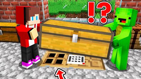 JJ And Mikey FOUND A SECRET SECURITY BUNKER Under CHEST In Minecraft