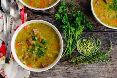 Easy Split Pea Soup With Ham Recipe Review By The Hungry Pinner