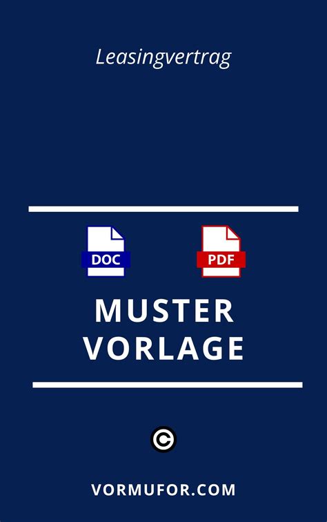 Leasingvertrag Vorlage Muster