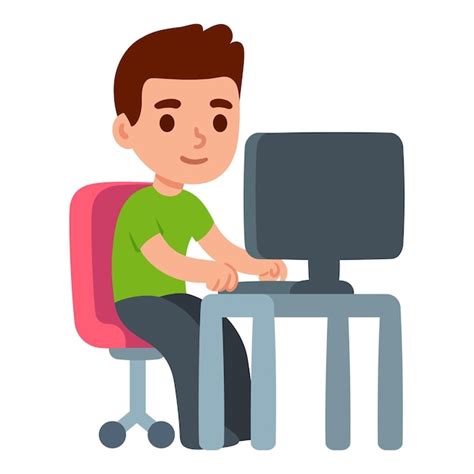 Premium Vector | Cartoon man working at desk