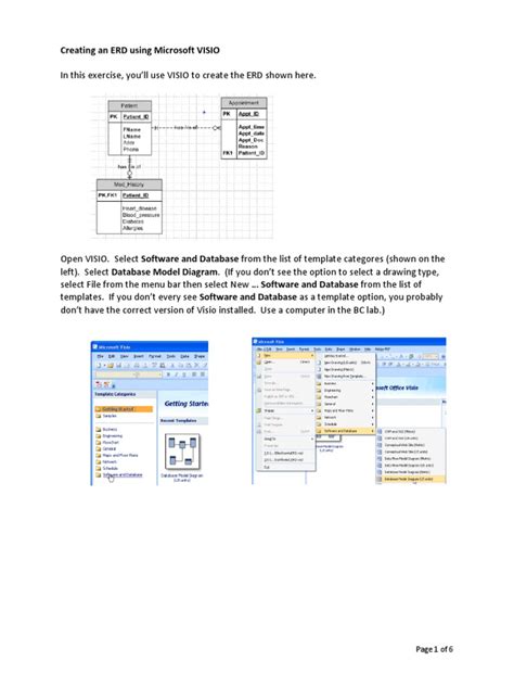 Creating an ERD using Microsoft VISIO | PDF | Databases | Computing