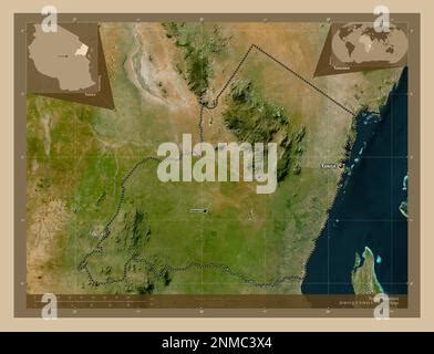 Tanga Region Of Tanzania Low Resolution Satellite Map Locations Of