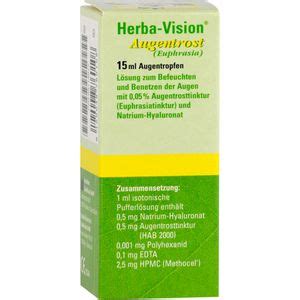 HERBA VISION Augentrost Augentropfen 15 Ml Ochi Nas Si Urechi