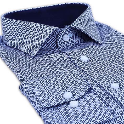 Blue Geometric Printed Shirt - Texworks