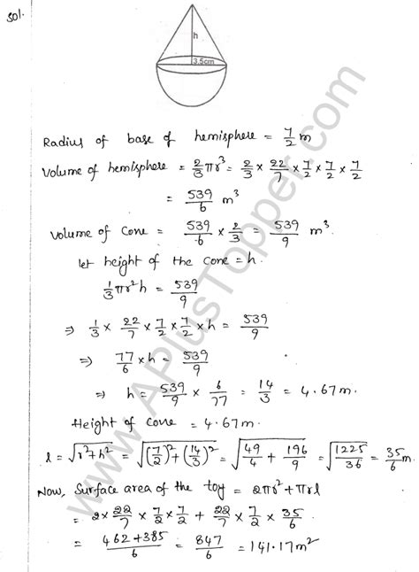 Ml Aggarwal Icse Solutions For Class Maths Chapter Mensuration