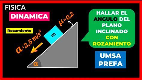 Problema Resuelto De DINAMICA CALCULAR El ANGULO Del PLANO