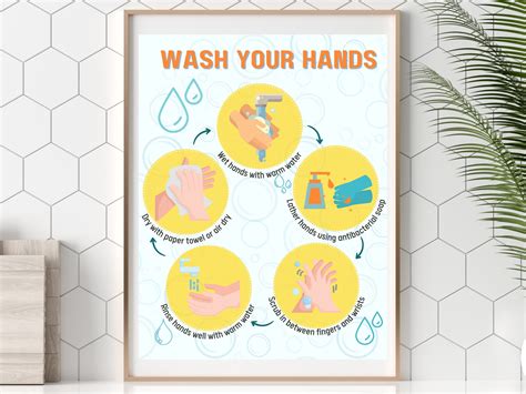 Printable Handwashing Sign Health And Safety Awareness Wash Your