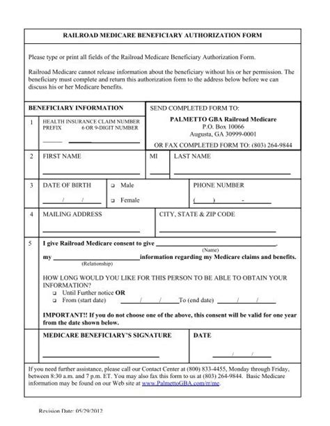 Beneficiary Authorization Form AuthorizationForm Net