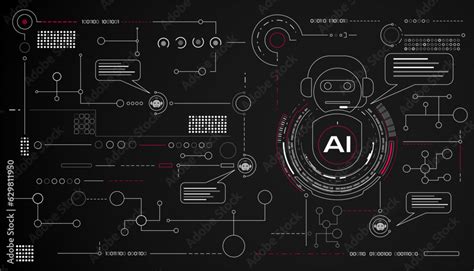 AI robot smart symbol element with communication template vector ...