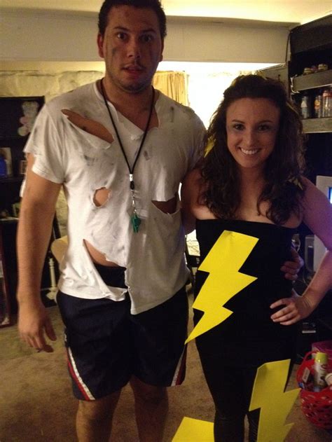 Diy Lightning Bolt And Lifeguard Couple Halloween Costume