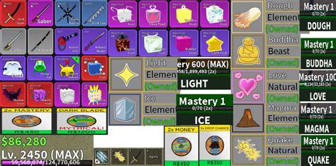 Sale Blox Fruit Permanent Dough Buddha Magma Love Quake Light Ice