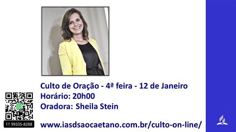 Culto de Oração on line IASD SCS Quarta feira 12 01 2022 YouTube