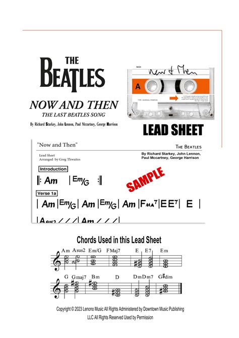 Now And Then Arr Greg Thwaites By The Beatles Sheet Music For Lead