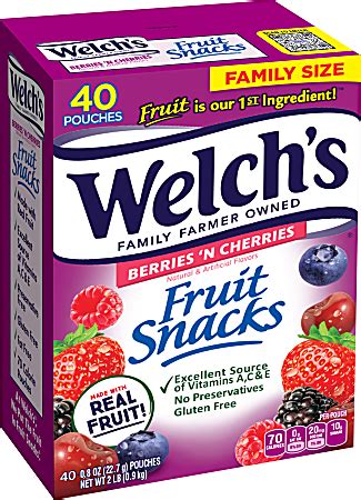 Welchs Fruit Snacks Berries N Cherries Oz Box Of Packages