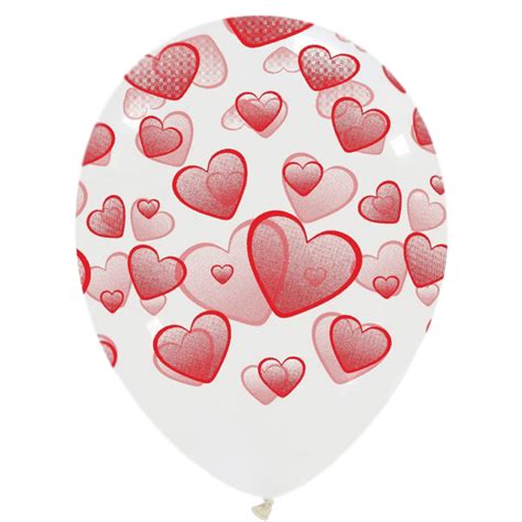 Cattex Rundballon 12 Clear Gradient Hearts 10 Stück Airfx Balloons