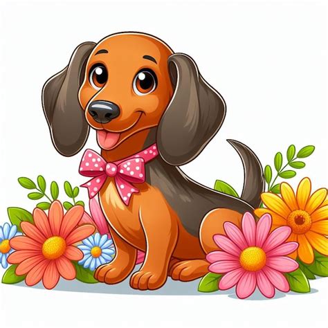 Premium Vector Cute Dachshund Dog Vector Cartoon Illustration