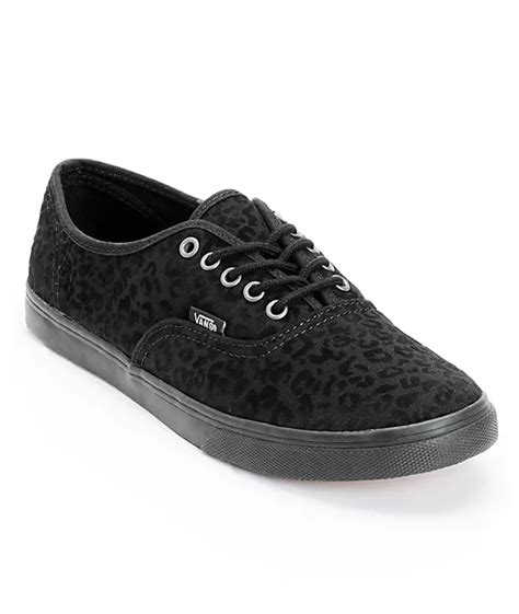 Vans Authentic Lo Pro Black Cheetah Print Shoes Zumiez