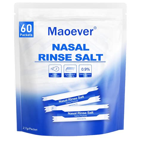 MAOEVER Neti Pot Salt Packets, Individually 60 Saline Packets, Nasal