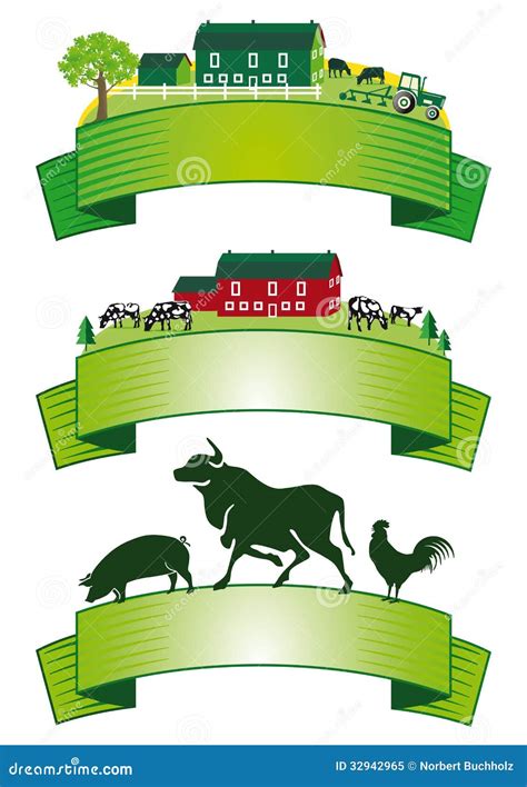 Set Of Farming Banners Stock Vector Illustration Of Grass 32942965