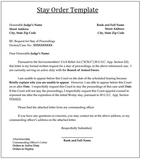 Court Stay Order Templates Free Sample Word Excel Pdf Formats