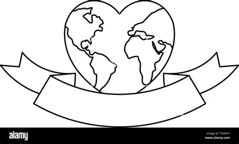 world shaped a heart happy earth day vector illustration Stock Vector ...