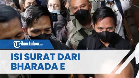 Isi Surat Bharada E Untuk Keluarga Brigadir J Ungkap Ada Perintah