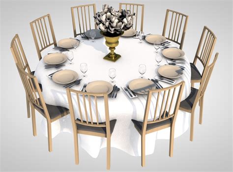 Banquet Table Dinner 3d Turbosquid 1386172