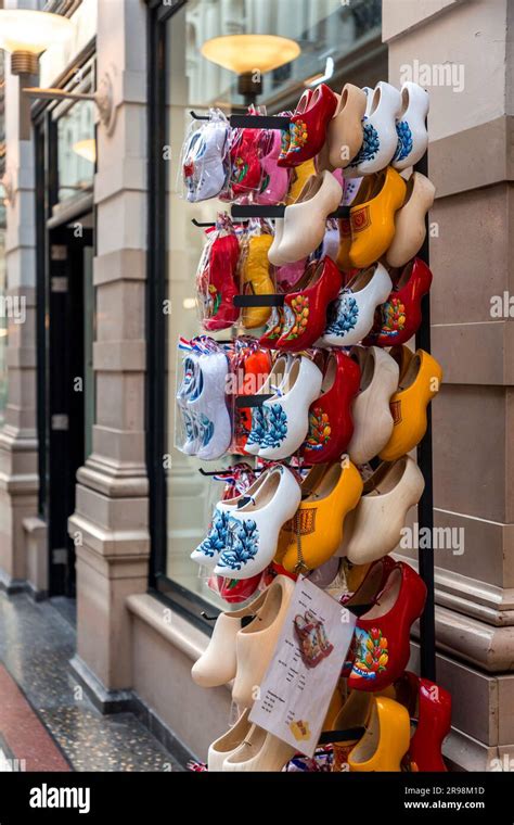 The Hague Netherlands October 7 2021 Traditional Dutch Clogs