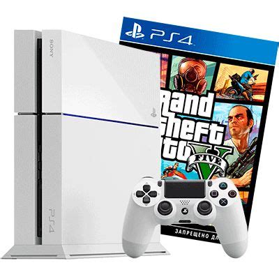 PlayStation 4 500Gb белая игровая приставка с игрой GTA V купить в ...