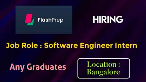 Flashprep Hiring Freshers For The Role Of Software Engineer Intern Internship Youtube